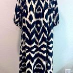 H&M NEW Blue and White Puff Sleeve Maxi Dress, Off the shoulder Dress Size XXL Photo 0