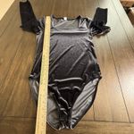 Old Navy NEW  Long Sleeve Square Neck Velvet Bodysuit Black Jack Size Medium Photo 3