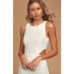 Lulus  Moments to Remember White Sleeveless Wide Leg Cutout Jumpsuit Small NWT Photo 1