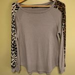 Shop Basic USA Animal Print and Waffle Weave Top Size L Photo 0