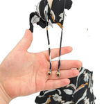 Acler Zammit Mini Dress‎ Long Sleeve Floral Printed Draped Navy Blue Size US 6 Photo 6