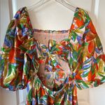 Dress Forum  open back puff sleeve Floral Multicolor Maxi Dress size M Photo 8