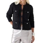 J.Crew Odette Sweater Lady Jacket with Jewel Buttons Black Size M Photo 1