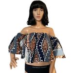 American Vintage Vintage Royal Native crop off or on the shoulder crop print top size small Photo 1