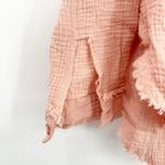 Peach Love California NWOT Peach Love Womens Boho Gauzy Cotton Raw Hem Long Sleeve Button Up Shirt S Photo 3