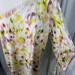 Future Collective One Shoulder Maxi Dress M Watercolor Print Linen Blend‎ Yellow Size M Photo 10