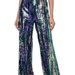 NWT Alix NYC High Waisted Sequin Kimmel Pants Size S Aurora Blue Photo 0