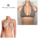 Trina Turk Crystal solid bikini top. Taupe… Photo 1