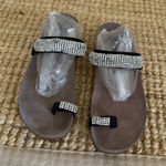 Mephisto Helen Spark Sandals 38 Black Rhinestone Cork Wedge Comfort Slides Size 7.5 Photo 0