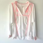 Pilcro Anthropologie  Embroidered Peasant Blouse White Pink Feminine Collared Photo 12