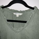 Briggs New York Briggs Ladies Women Ruffle V-Neck Linen Blend Dress, Green ( Olive ) Photo 9