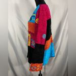 Allure Boutique Vintage Women's Novelty Art Wear Button Front Bold Sweater Sz L Black Size L Photo 3