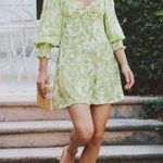 Faithfull the Brand Faithful The Brand Arianne Green Mini Dress 6/M in Lime Roos Tie Dye Photo 2
