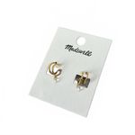 Madewell  Glass Bead Double Hoop Earrings Vintage Gold NWT Photo 2