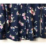 CHAPS  Womens Floral Print Button Down Shirt M Navy Blue Classic Preppy Feminine Photo 10
