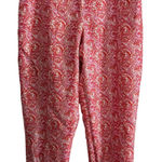 Evan Picone 90s Vintage | Orange Pink Silk Paisley Tailored Trousers | BNWT 16 Photo 0