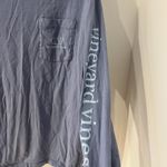 Vineyard Vines  Women's Small Long Sleeve Cotton Steel Blue Whale Pocket Photo 3