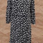 Vintage Black White Floral Midi Dress Photo 3