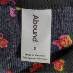 Abound Nordstrom  Black Ribbed Knit Floral Ruched Dress NWT Sz S Photo 4