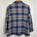 Vintage Zip Up Plaid Flannel Shirt Shacket Women’s Size Large 2 Chest Pockets Photo 4