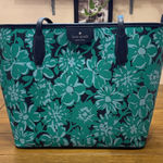 Kate Spade Gorgeous like new green and navy floral Dana tote Photo 0
