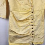 Retrofête Retrofete Willa Dress in Lemonade Yellow Large Mini 3/4 Sleeves Button NWT Denim Photo 3