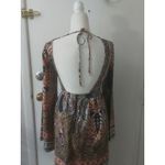 Sage Paisley Boho Bell Sleeve Dress Tie Back S Dopamine Ren Fair Festival Party Photo 1
