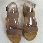 Lucky Brand Gadine Espadrille Sandal Women's 8.5M Tan Suede Ankle Strap Open Toe Photo 3