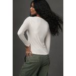 Maeve Anthropologie Square-Neck Button-Front Cardigan Top White Size XS Photo 1