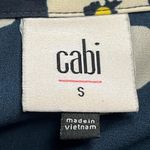 CAbi Women's Navy Blue Long Sleeve Button Front Floral Top Collared V-neck sz S Photo 4