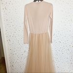 Blush Long Sleeve Tulle Formal Gown Photo 11