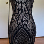 Reign On Gold Glitter Black Midi Dress Size S Photo 0