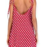 Anself Red Polka Dot Adjustable Straps Mini Dress Size L Photo 2