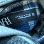 ZARA  Women's M Plaid Crop Jacket Black‎ & White with Hood Photo 6