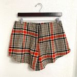 Free People  Womens Shorts Orange Black Plaid Mayfair Pleated Zip Front Size 10 Photo 1