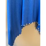 The Peyton Blue Knitted Poncho Sweater w/ Faux Fur Trim Size undefined Photo 2