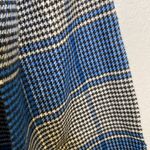 Courtelle Vintage Houndstooth Scarf Fringe Edges EUC France Arylic Blue Black Photo 1