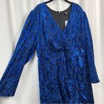 Torrid Blue Velvet Burnout At The Knee High Slit Dress Sz.26W NWT Photo 7