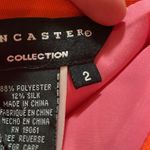 Doncaster  Collection Pink & Orange Striped Silk Blend Pencil Skirt Photo 6