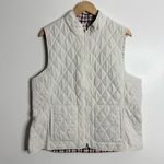Talbots Reversible Diamond Quilted Vest Plaid White Size Medium With Pockets Photo 3