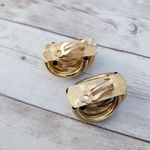 Vintage Clip On Earrings Extra Large Chunky Gold Tone Tube Design Statement Photo 4