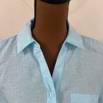 Chico's Chico’s No-Iron Linen 3/4 sleeve sheer Shirt in bright baby blue size US 10 Photo 5