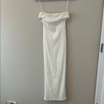 WHOIAM white bodycon strapless dress ribbed cuff top Size 6 Photo 6