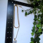 Francesca's Gold Evil Eye Double Chain Necklace Photo 4