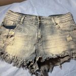 Source Unknown  Light Blue Frayed Jean Shorts Photo 2