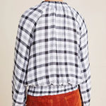 Anthropologie Cloth & Stone By  Sara Plaid Gingham Relaxed Blouse Small Photo 12