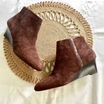 Coach  Maya Suede/Polished-Calf Ankle Wedge Boots Brown Women’s Size 10 Q5328 Photo 2