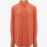 Reiss  Eden matte silk orange long sleeve tunic blouse 0 Photo 1