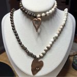 SET: Rustic Howlite/Bronzite Necklace 18” & Rustic Howlite Bracelet Photo 4