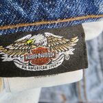 1990s Vintage Harley Davidson Straight Leg High Rise Jeans Retro Size 10P 30" Blue Photo 9